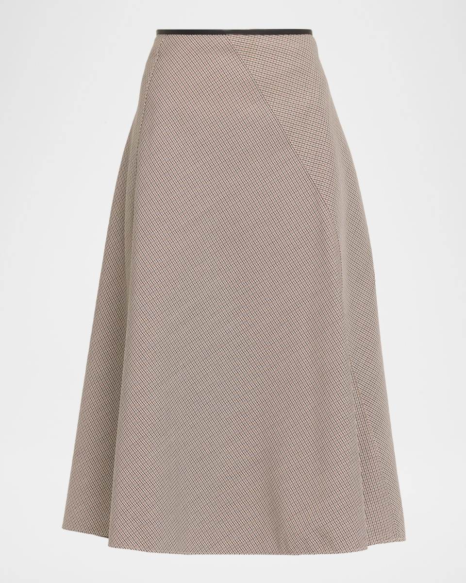 Asymmetric Plaid Circle Skirt